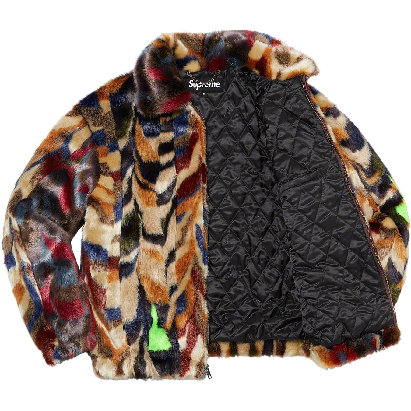 Multicolor Faux Fur Bomber Jacket view 5